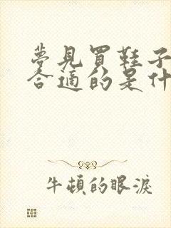 梦见买鞋子没有合适的是什么预兆封面