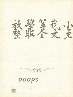 放学等我小说完整版全文免费阅读