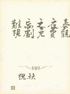 难忘之夜泰剧电视剧免费观看