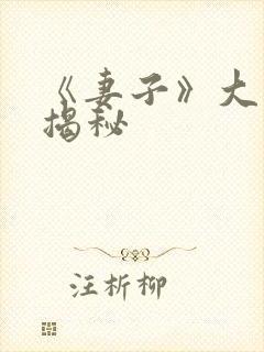 《妻子》大结局揭秘封面