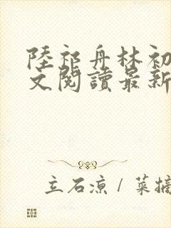 陆祁舟林初薇全文阅读最新章节