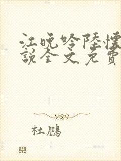 江晚吟陆怀璟小说全文免费阅读