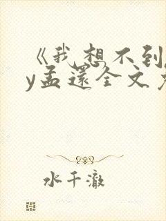 《我想不到》by孟还全文免费阅读封面