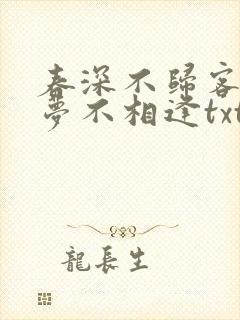 春深不归客,清梦不相逢txt