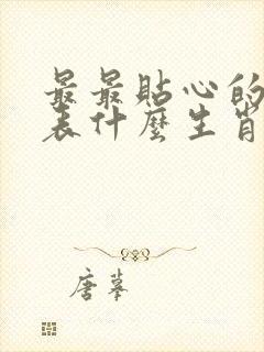 最最贴心的人代表什么生肖