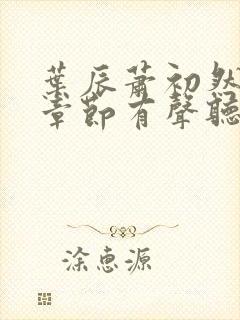 叶辰萧初然最新章节有声听书