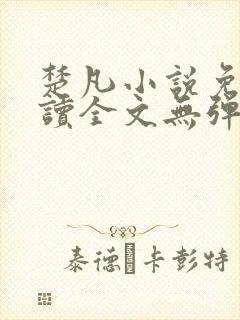 楚凡小说免费阅读全文无弹窗