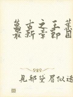 万古之王叶无双最新章节目录