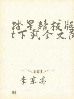 踏星精校版txt下载全文阅读