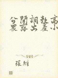 公开调教高潮当众露出羞小说封面