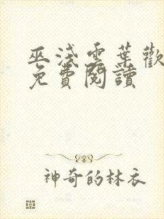 巫浅云叶欢全文免费阅读封面