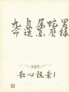 九月属蛇男一生命运怎么样?