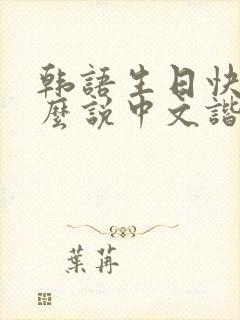 韩语生日快乐怎么说中文谐音