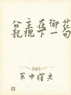 公主在御花园吃龙棍下一句