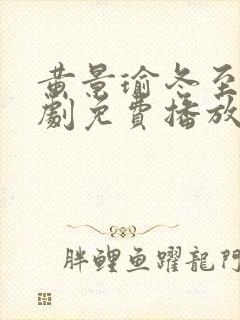 黄景瑜冬至电视剧免费播放在线观看