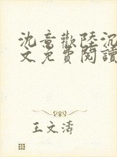 沈意欢陆沉舟全文免费阅读封面