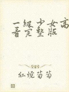 一级少女高清观看完整版