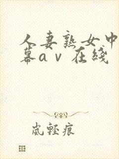 人妻熟女中文字幕aⅴ在线