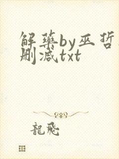 解药by巫哲无删减txt