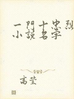 一门十忠烈叶凡小说名字