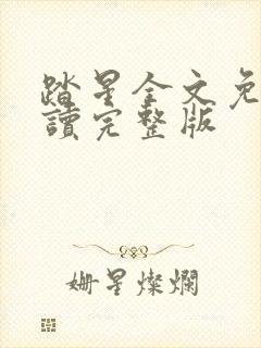 踏星全文免费阅读完整版