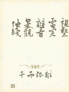 他是谁电视剧在线观看完整版高清