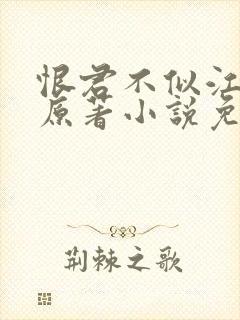 恨君不似江楼月原著小说免费阅读