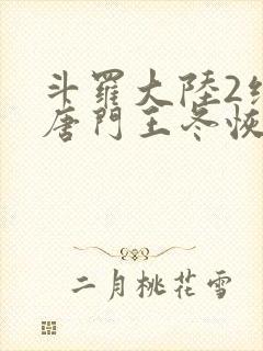 斗罗大陆2绝世唐门王冬恢复女儿身