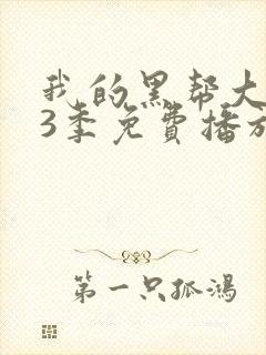 我的黑帮大佬第3季免费播放在线观看全集