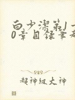 白少洁第1一40章目录笔趣阁