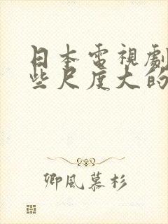 日本电视剧有哪些尺度大的