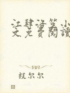 江肆洛笙小说全文免费阅读无弹窗