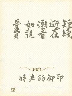 爱如潮逝短剧免费观看在线播放高清