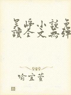 吴峥小说免费阅读全文无弹窗封面