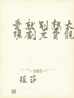 爱就别想太多电视剧免费观看全集