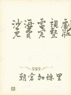 沙海电视剧全集免费完整版超清封面