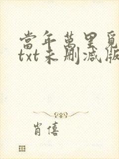 当年万里觅封侯txt未删减版