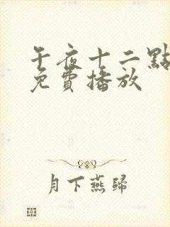 午夜十二点正片免费播放