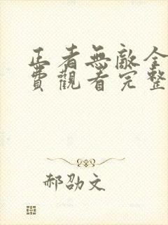 正者无敌全集免费观看完整版高清