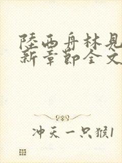 陆西舟林见微最新章节全文免费阅读