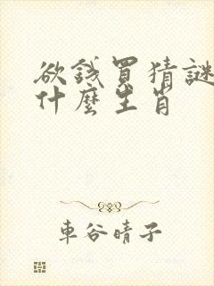 欲钱买猜谜语是什么生肖封面