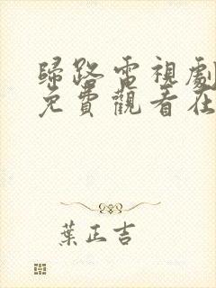 归路电视剧全集免费观看在线播放