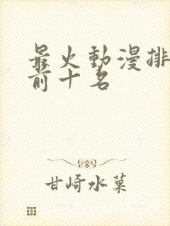 最火动漫排行榜前十名封面