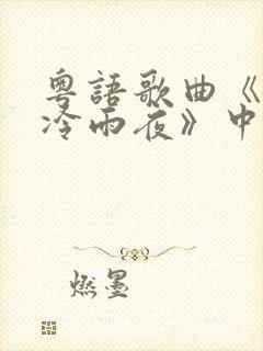 粤语歌曲《忘情冷雨夜》中文歌词谐音对照