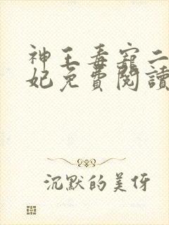 神王毒宠二嫁王妃免费阅读全文