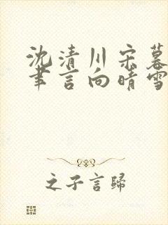 沈清川宋暮颜程聿言向晴雪后续大结局封面