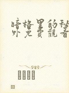 暗格里的秘密番外免费观看电视剧