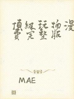 顶级玩物漫画免费完整版封面