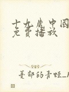 十九岁中国语版免费播放封面