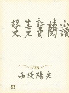 根生许姨小说全文免费阅读最新章节